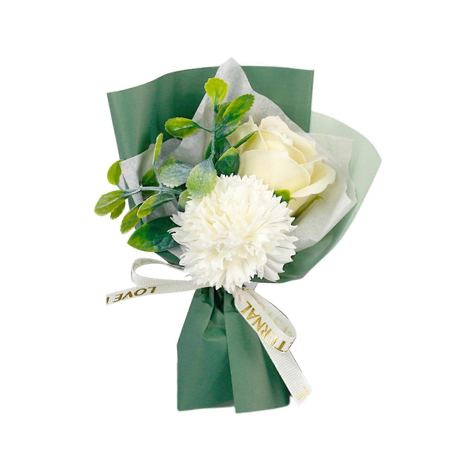 Simulation Bouquet No Watering Not Wither Non-fading Weather-resistant Easy Care Realistic Carnation Rose Fake Bouquet Bedroom Supply KAESI