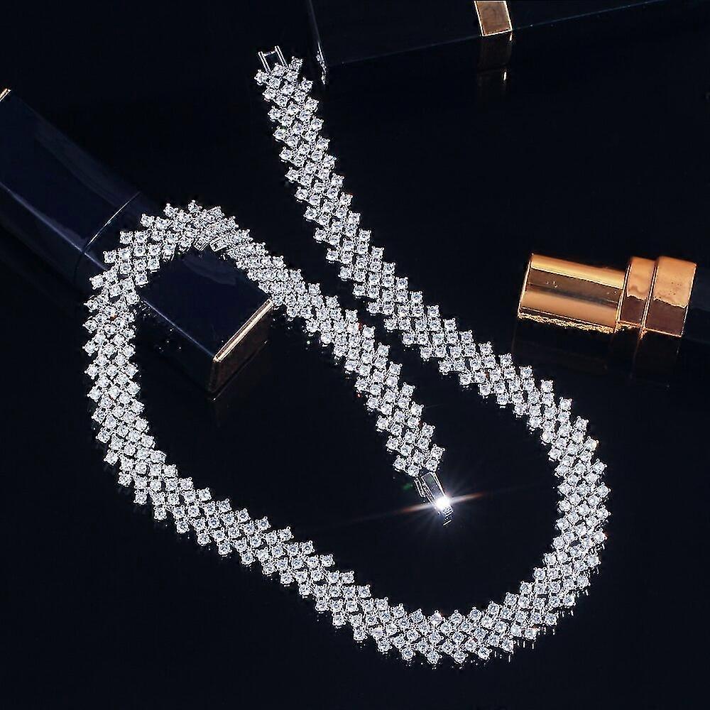 255 Zircons Rose Gold Round Necklace