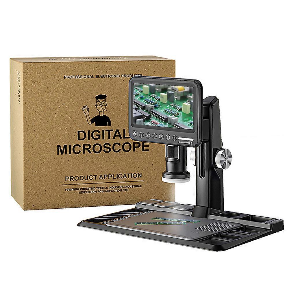Digital Microscope 12 Million Pixels 7inch IPS Touching Screen 50-1600X Magnification Soldering Microscope Picture Taking Video