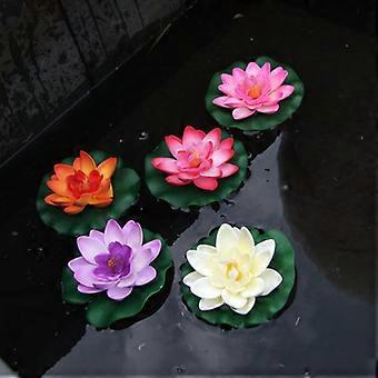 5 Stück schwimmende künstliche Lotus Dekoration schwimmender Teich Dekoration Seerose Home Decor