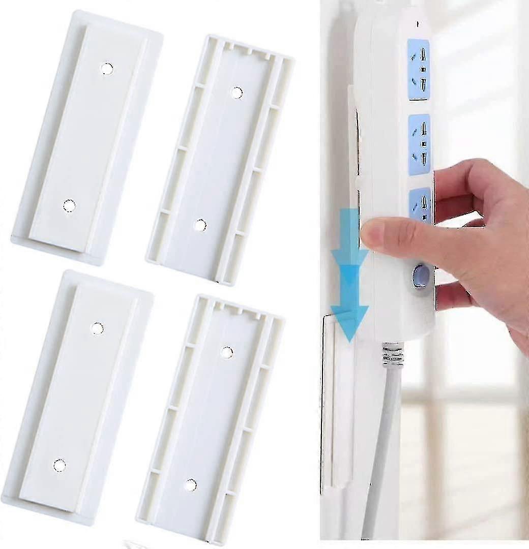 4 Pairs Self Adhesive Power Strip Wall Mount Fixator, Power Strip Desk Wall Mount
