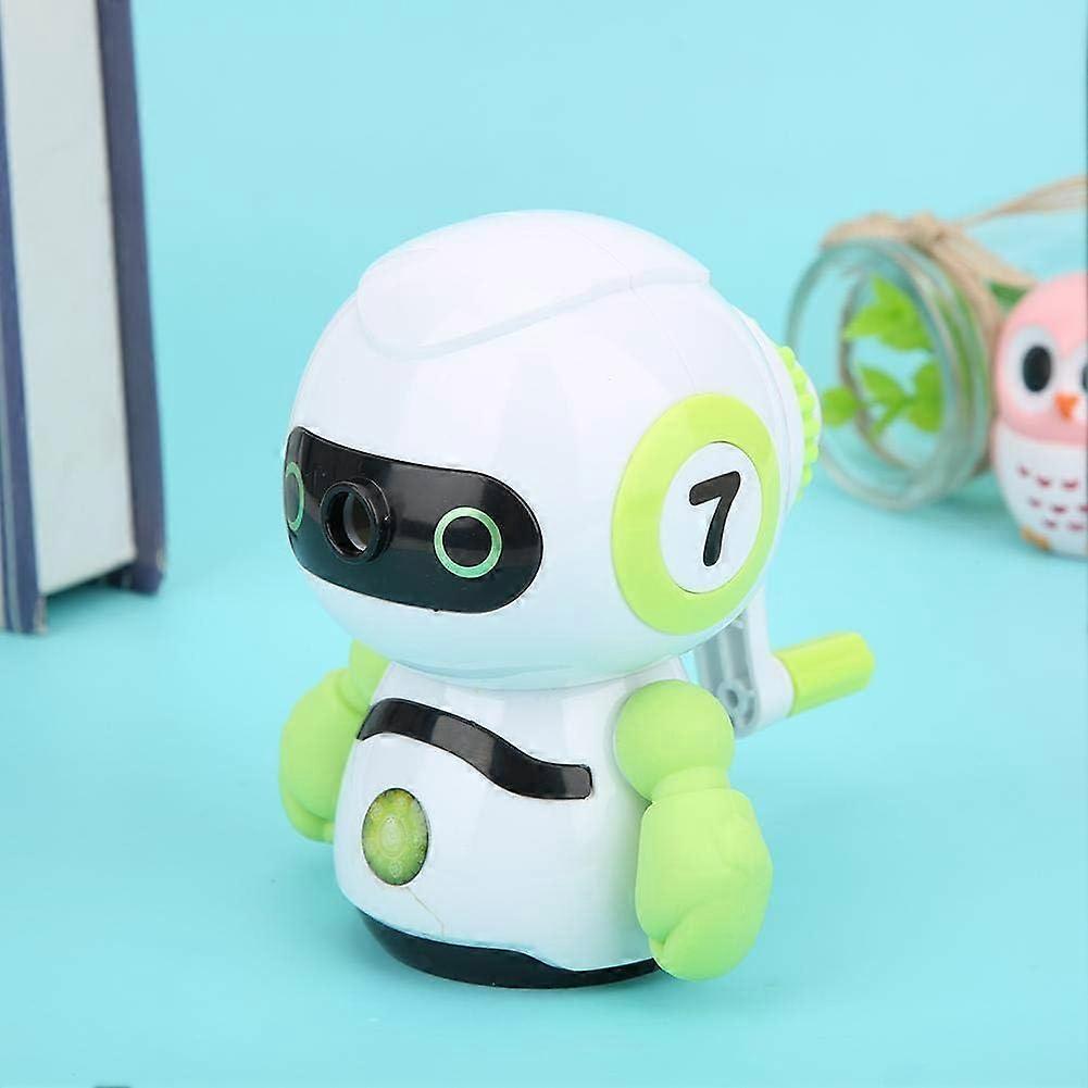 Green Robot Pencil Sharpener, Manual Pencil Sharpener, Long Lasting Hand Shake Fine Workmanship School Supplies Pencil Sharpeners for School Supplies