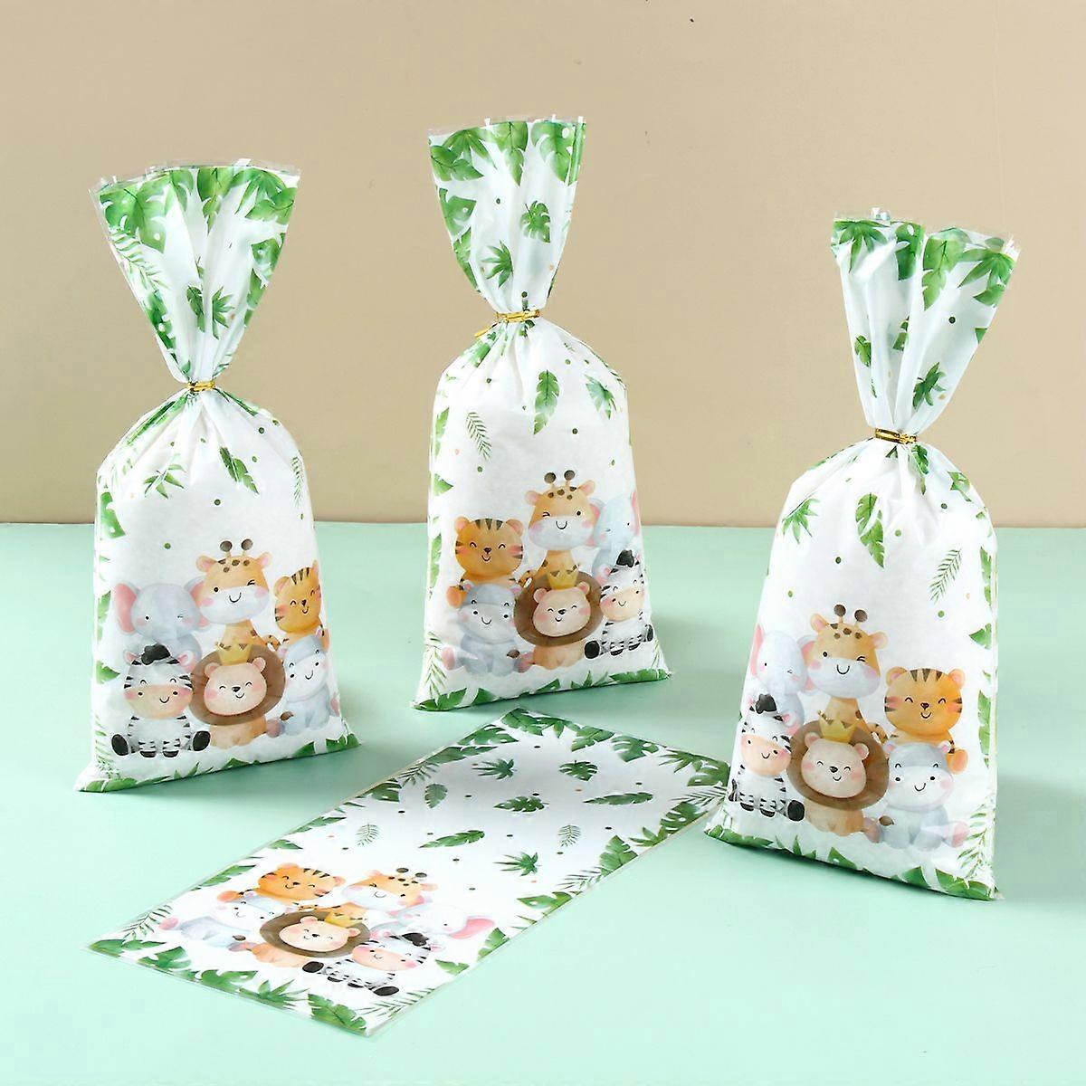 GaiBoSiJungle حزب حلوى أكياس الهدايا البسكويت حقيبة التعبئة ديناصور سفاري حقيبة هدايا للضيوف لوازم عيد ميلاد الأطفال استحمام الطفل