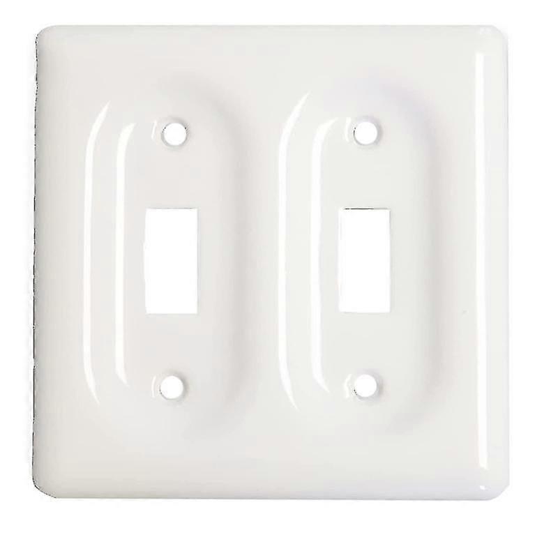 Ceramic Switch Plate, Switch Plate Cover, Wall Plate, Cover, White - Double Toggle