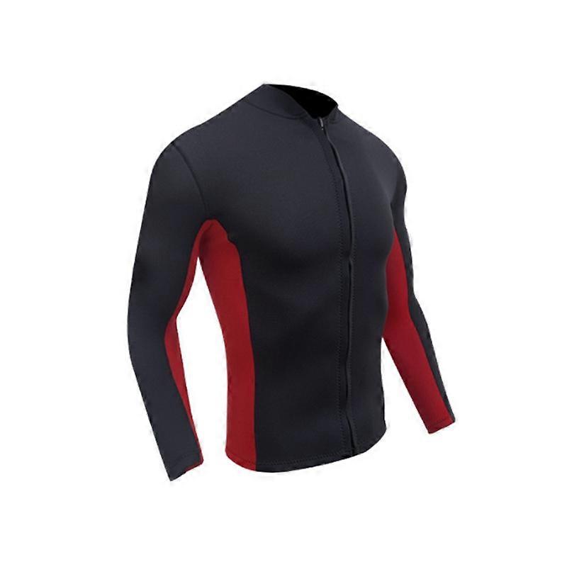 EVAGO Wetsuit Top Mens Neoprene Long Sleeve Front Zipper 2MM Mens Wetsuit Top for Diving Snorkeling Surfing Kayaking Canoeing
