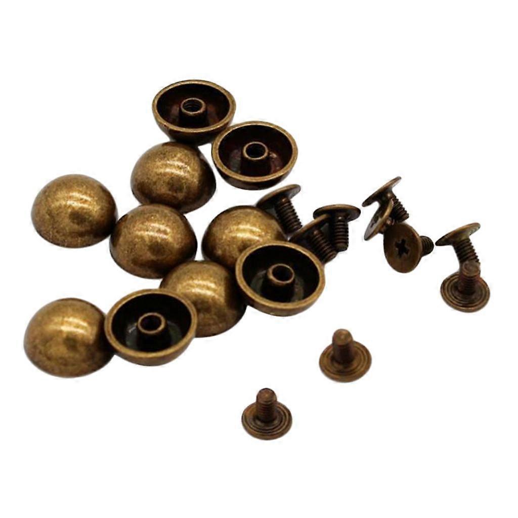 20pcs Mushroom Shape Rivets Studs Spikes Screw Back for Leather Crafts 12mm