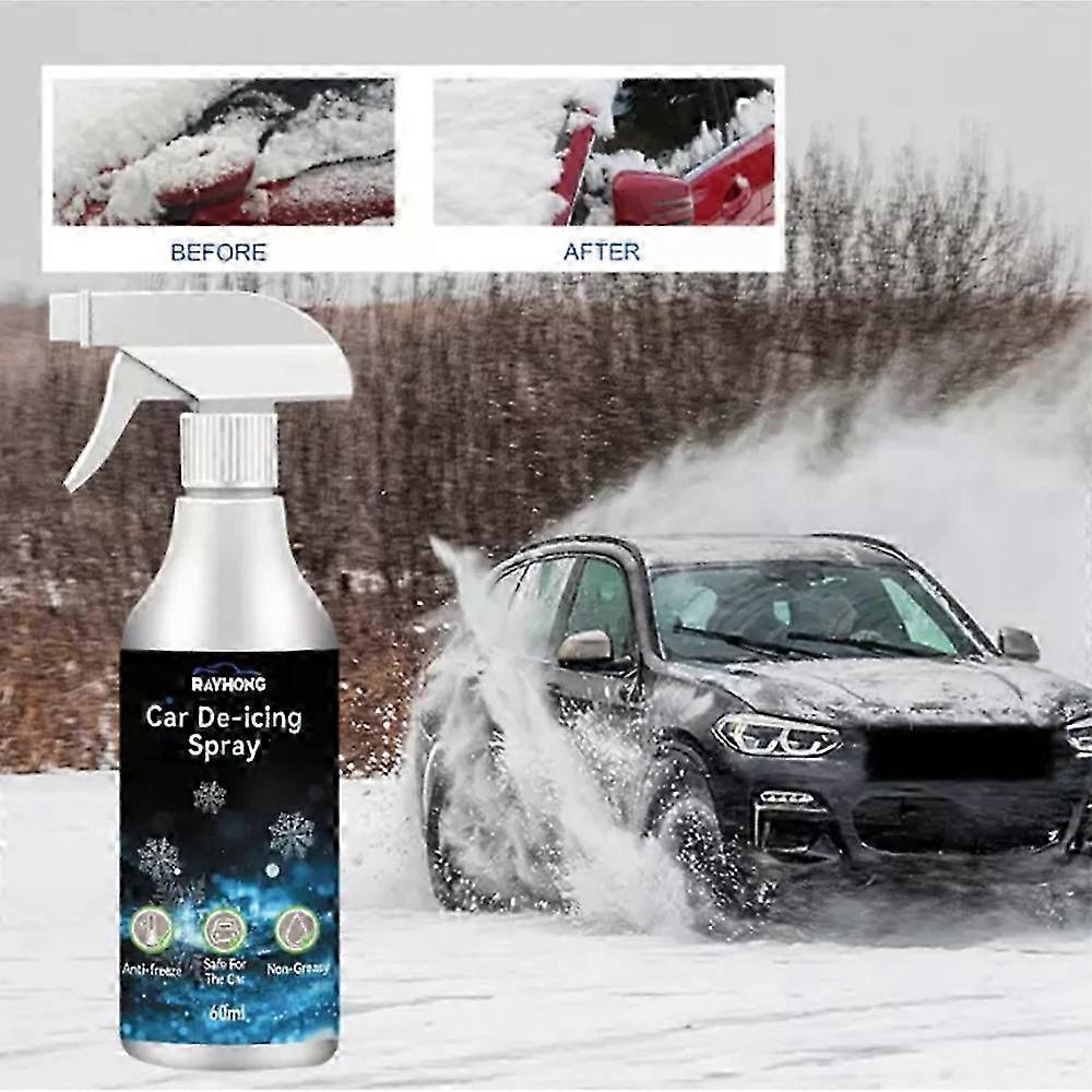 Fast-Acting Ice Melting Spray for Windshields, De Icer for Car Windshield