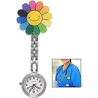 Sykepleier Watch med Clip20mm, vanntett kvarts sykepleier klokke for menn kvinner lege sykepleiere sølv