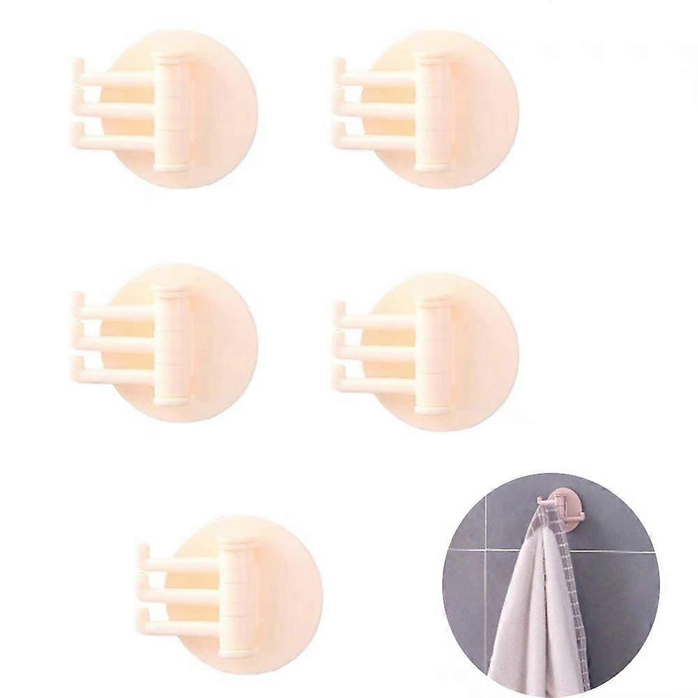 Self-adhesive hook Kitchen Creative wall hook Wall adhesive hook Self-adhesive hook No-drilling hook Bathroom hook 5pcsgray