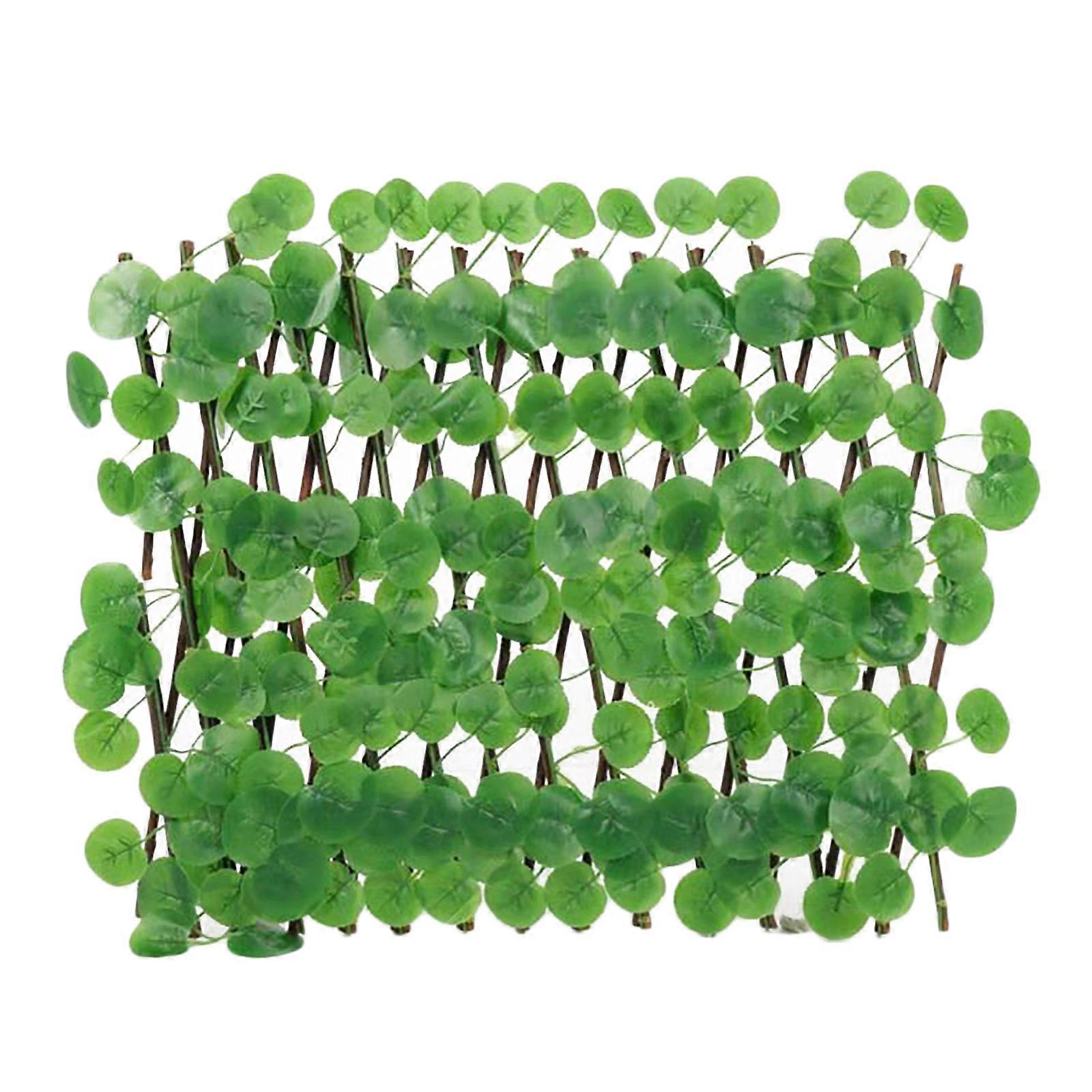 Artificial Leaf Fence, Wooden Garden Trellis, Expanding Trellis with Leaves, Fence Privacy Screen Plant Trellis for Garden Balcony Home