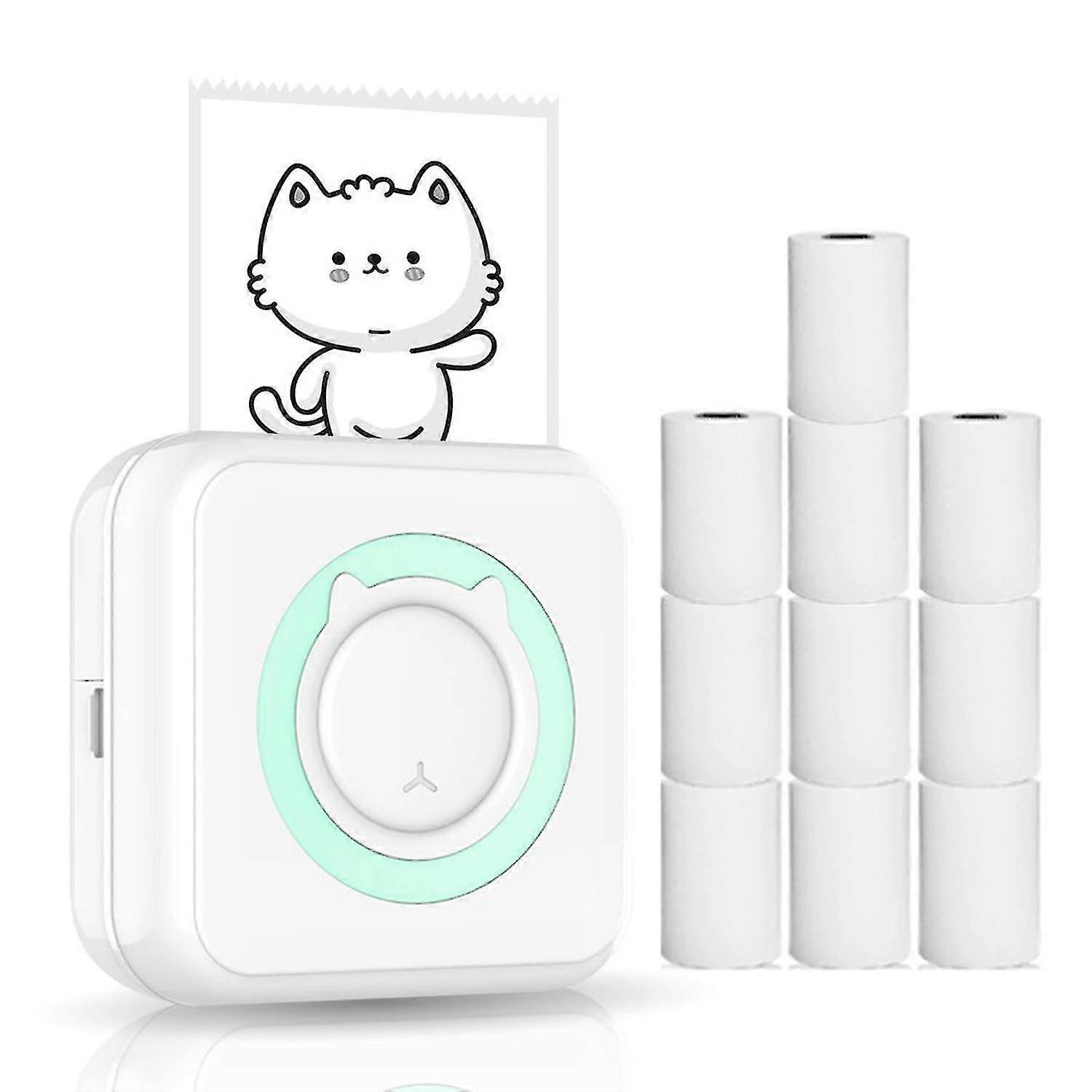 portable bluetooth multifunction photo thermal printer with 10 adhesive paper rolls