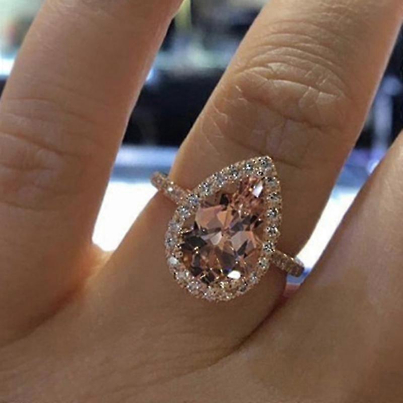 Drop-shaped Zirconia Ring - Drop Shaped Zirconia Diamond Ring