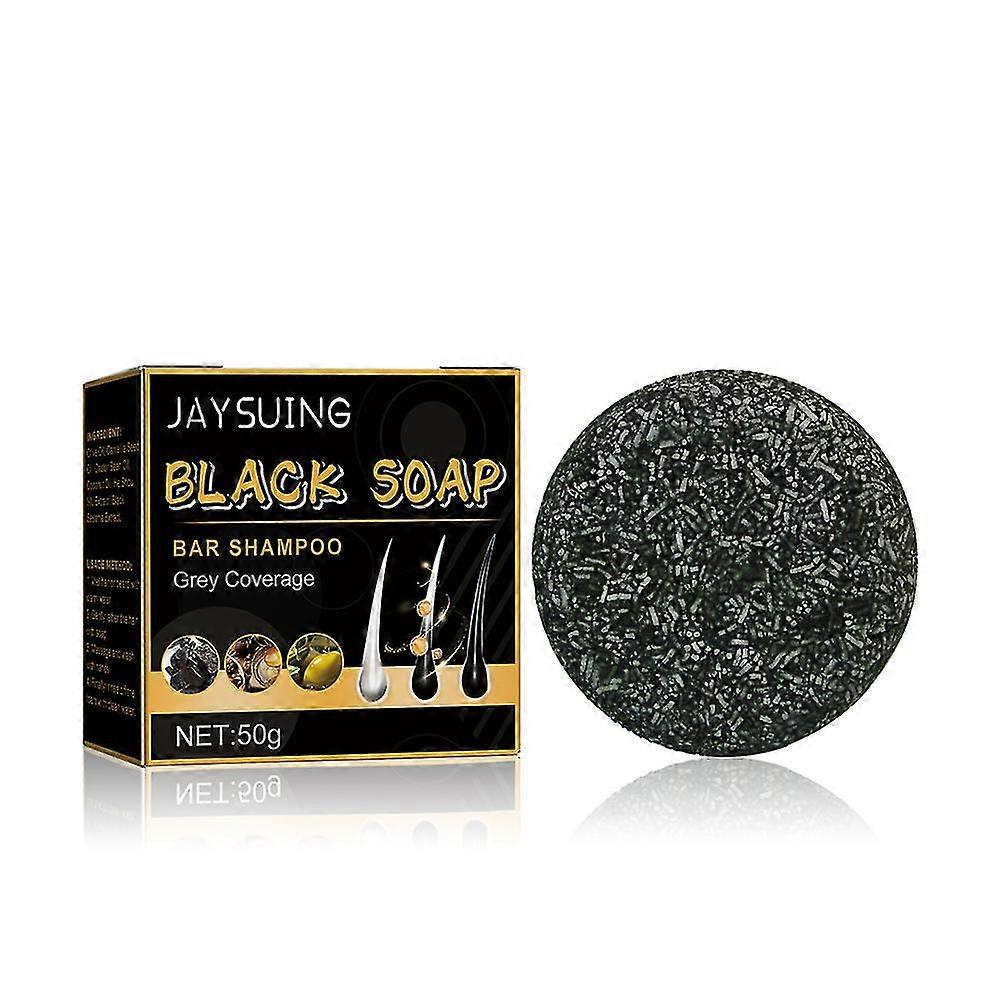 1-3pcs Men's Grey Coverage Bar Shampoo Hair Darkening Black Soap For Grey Hair Cover