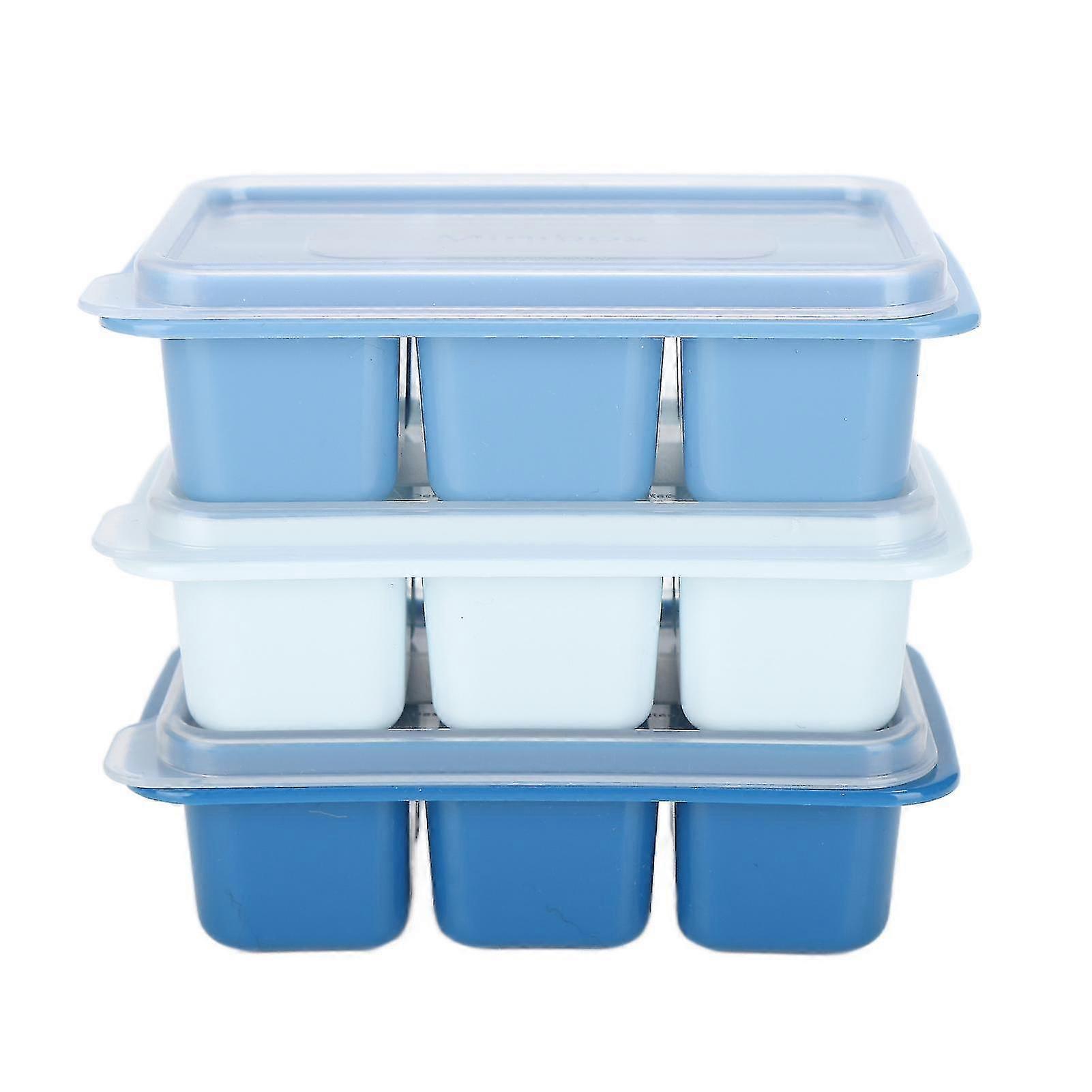 3pcs 6 Grids Food Grade Quadrate Ice Cubes Mold Ice Ball Making Mold With Cover For Home