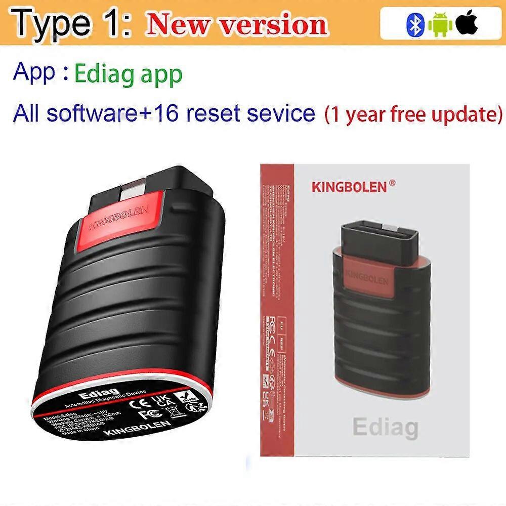 Kingbolen Ediag OBD2 Scanner Bluetooth OE Level Diagnostic Tool, com software de marca completa ECU Coding Thinkdiag Tool por 1 ano