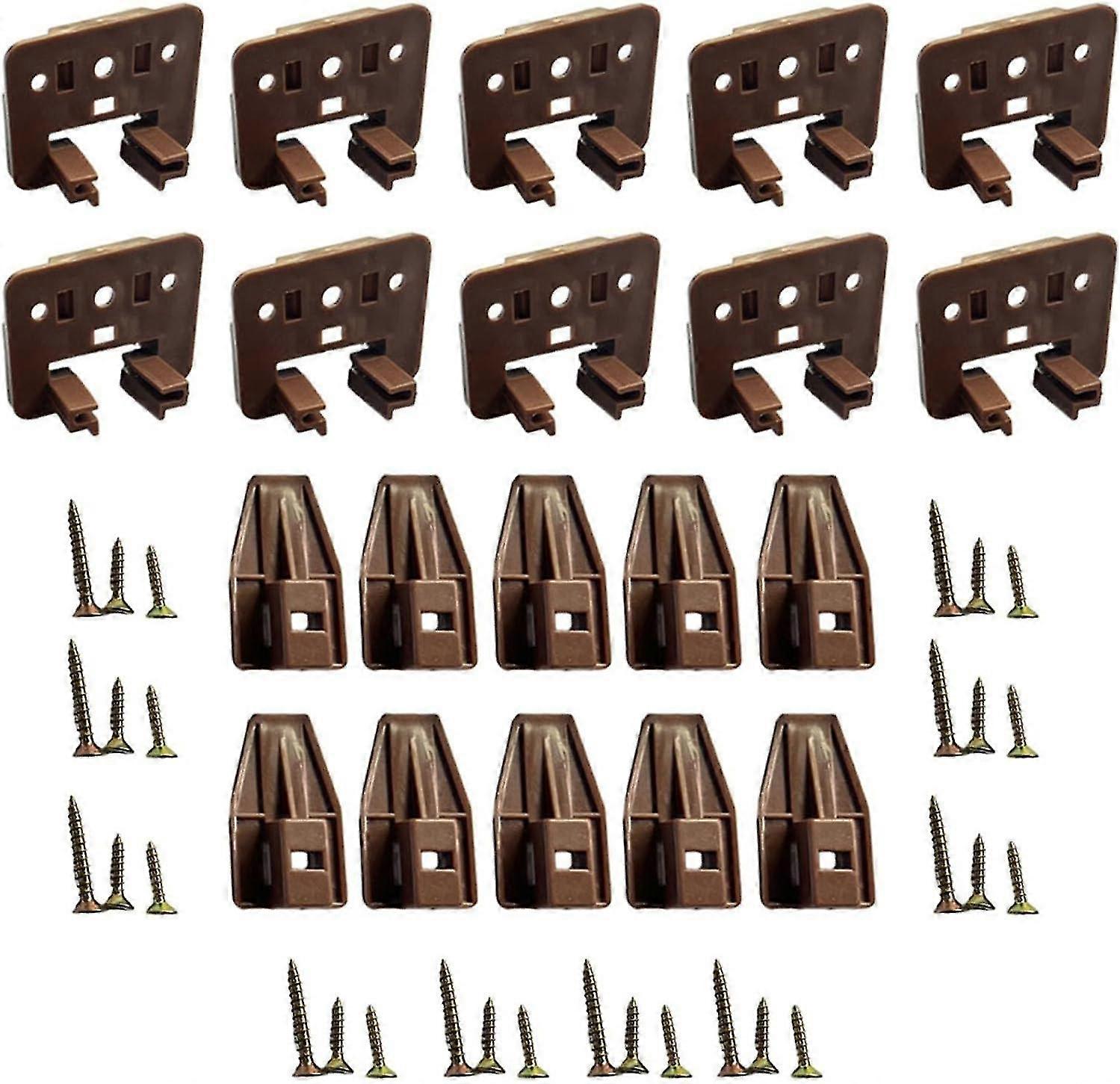 10 Sets Plastic Drawer Slides - Undermount, Stopper Set with Practical Guide