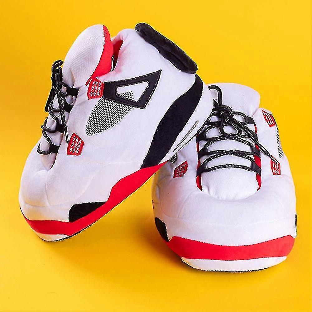 Aj Sneakers-like P Slippers Wrap Fuzzy Warm Drag Shoes