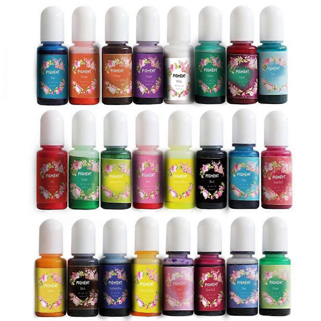 24Pieces/Set UV Resin Colorant Epoxy Resin Coloring for Paint Craft 0.35oz/10ml