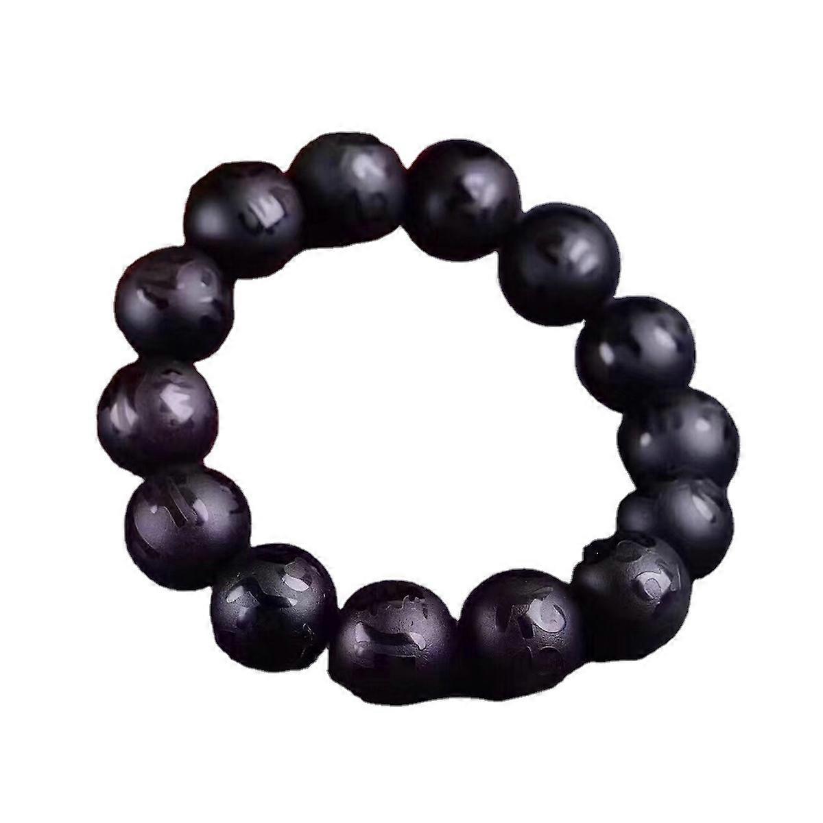 Jewelery Bracelet Natural Frosted Obsidian Bead Bangle
