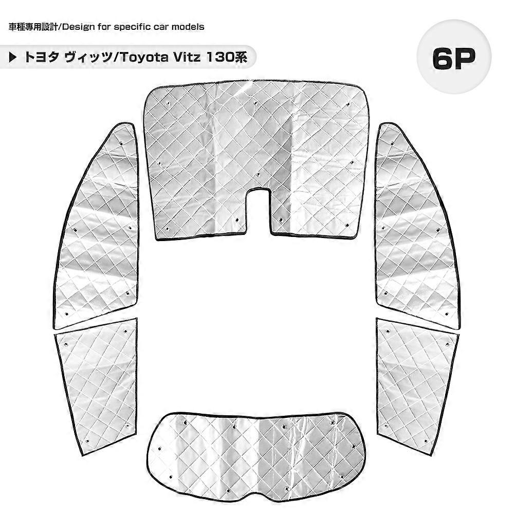 Silver Sunshade for Toyota Vitz 130 4 layers structure car model specific design coldproof heatproof shading heat insulation 6P