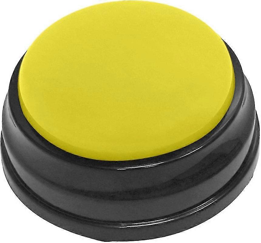 Recordable Sound Button Communication Interactive Toy Recorder Playback Talking Puppy Kitten Recording Voice Button for Kids Learning Yellow