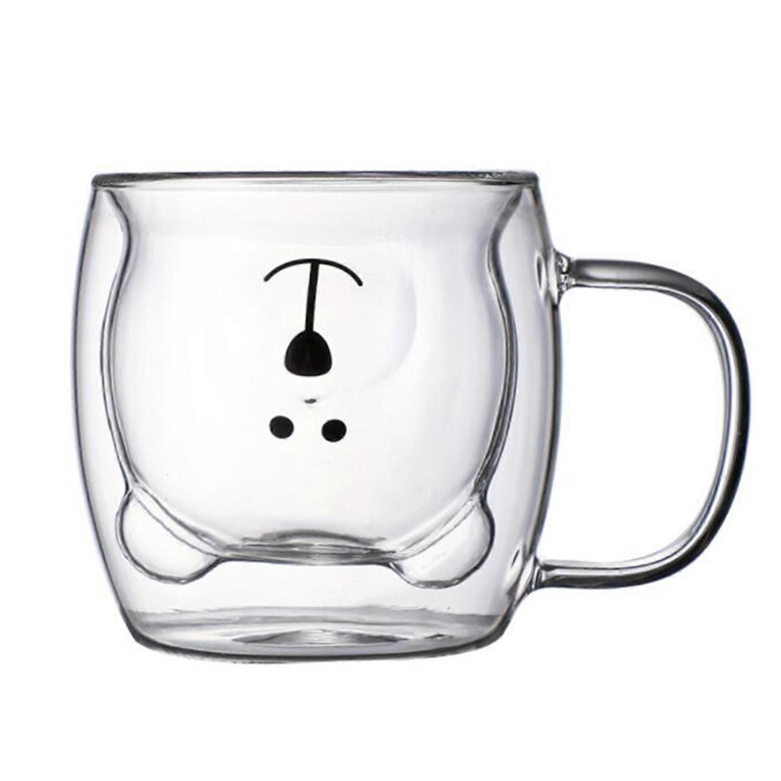 Bärengriff Doppelglas-Kaffeetasse, niedliches Cartoon-Bären-Design