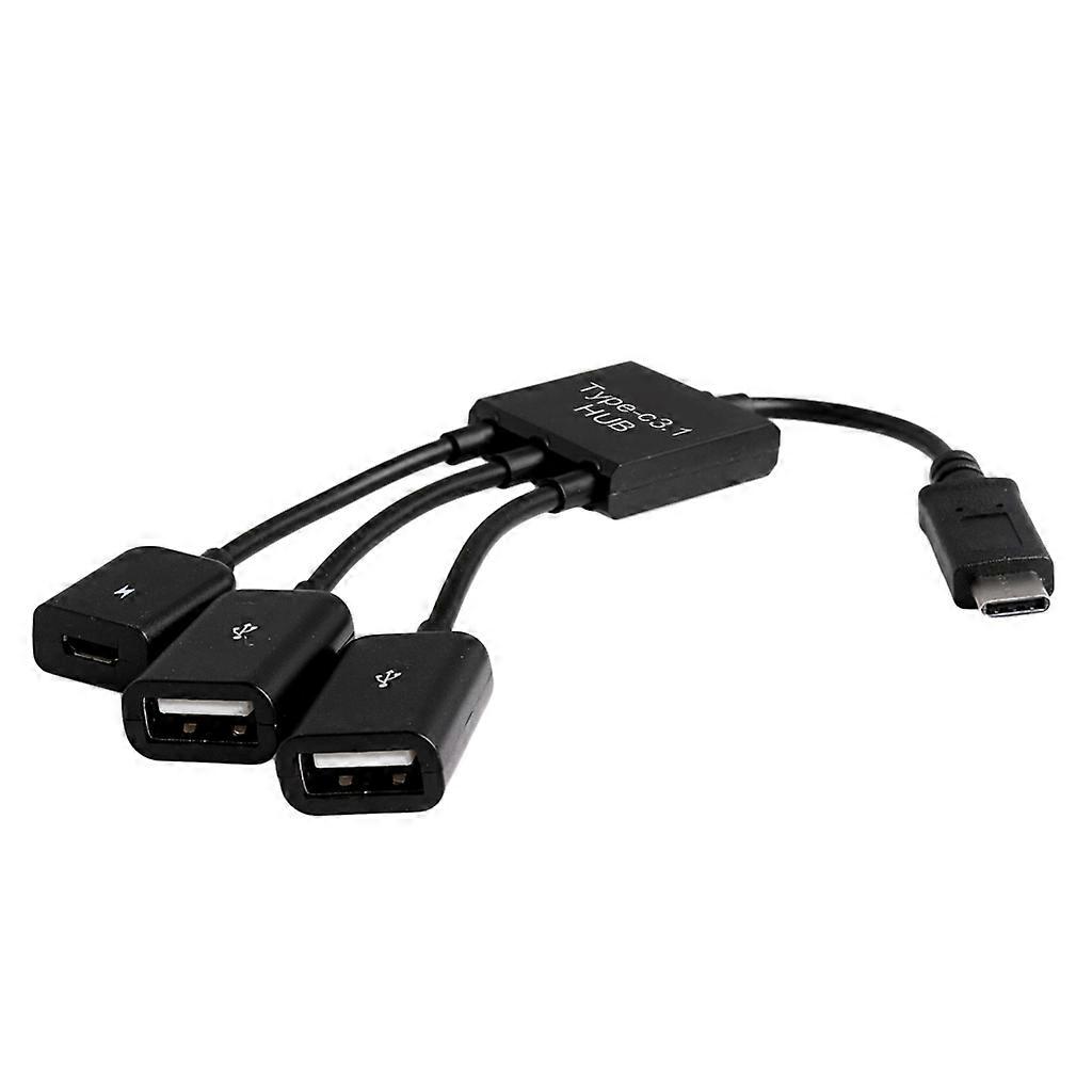3in1 USB 3.1 Type-C naar Micro USB 2.0 Power Charging Host OTG Hub Kabel Adapter