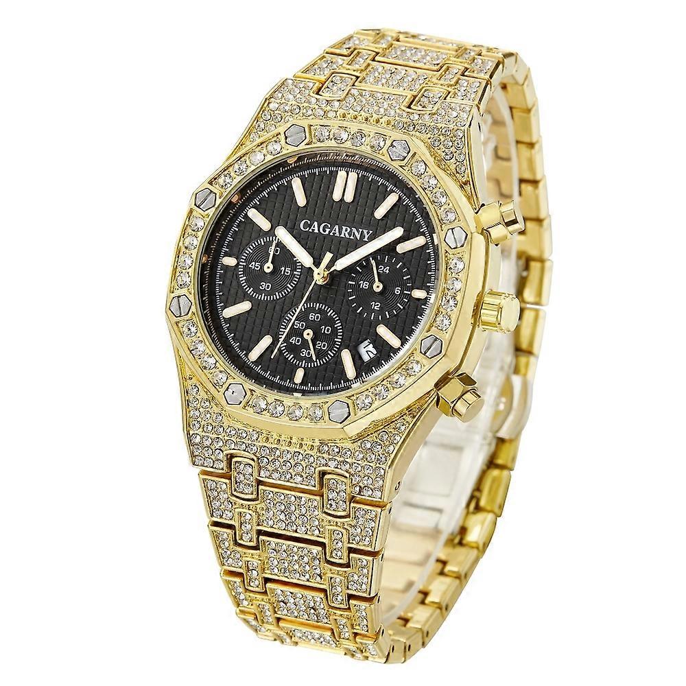 CAGARNY Geometric Polygon Dial Quartz Dual Movement Watch