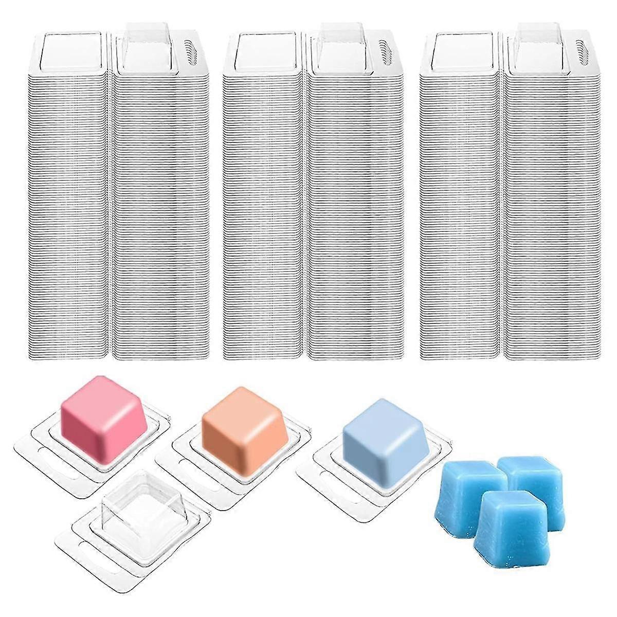 150Pack Wax Melt Container 1.3 Oz Plastic Wax Melt Set for Wax Melts Clear Wax Flip Top, Empty Candle Melt,Square