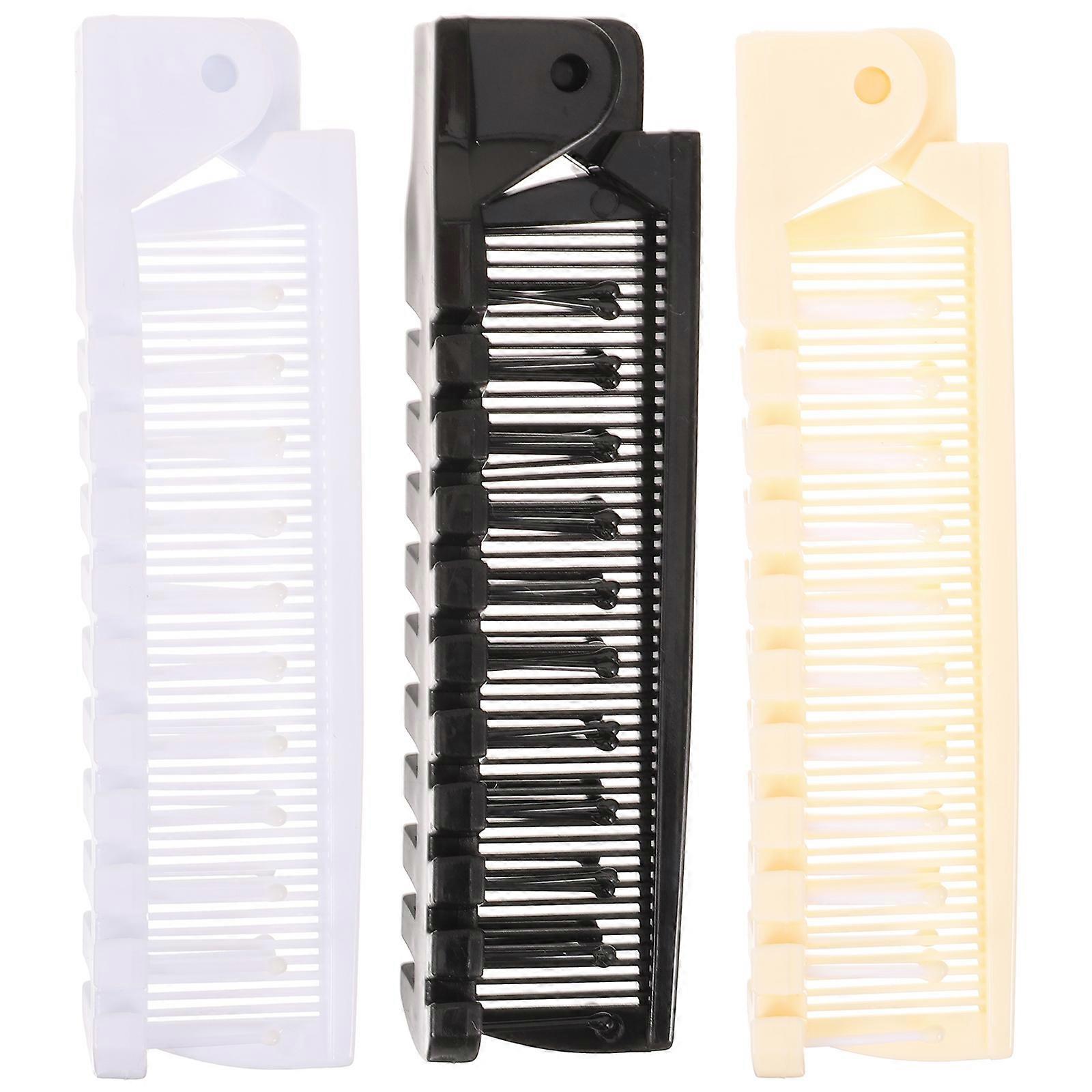 3pcs Hair Brushes Travel Combs Portable Folding Combs Compact Detangling Combs