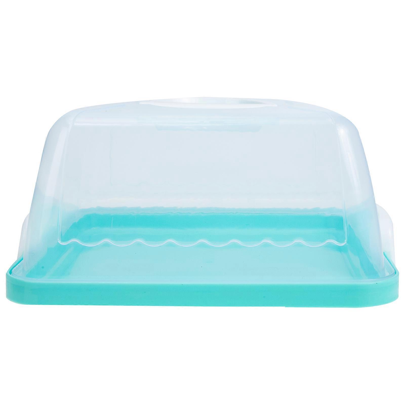 Portable Cake Carrier with Handle Plastic Cake Container Holder with Lid Blue