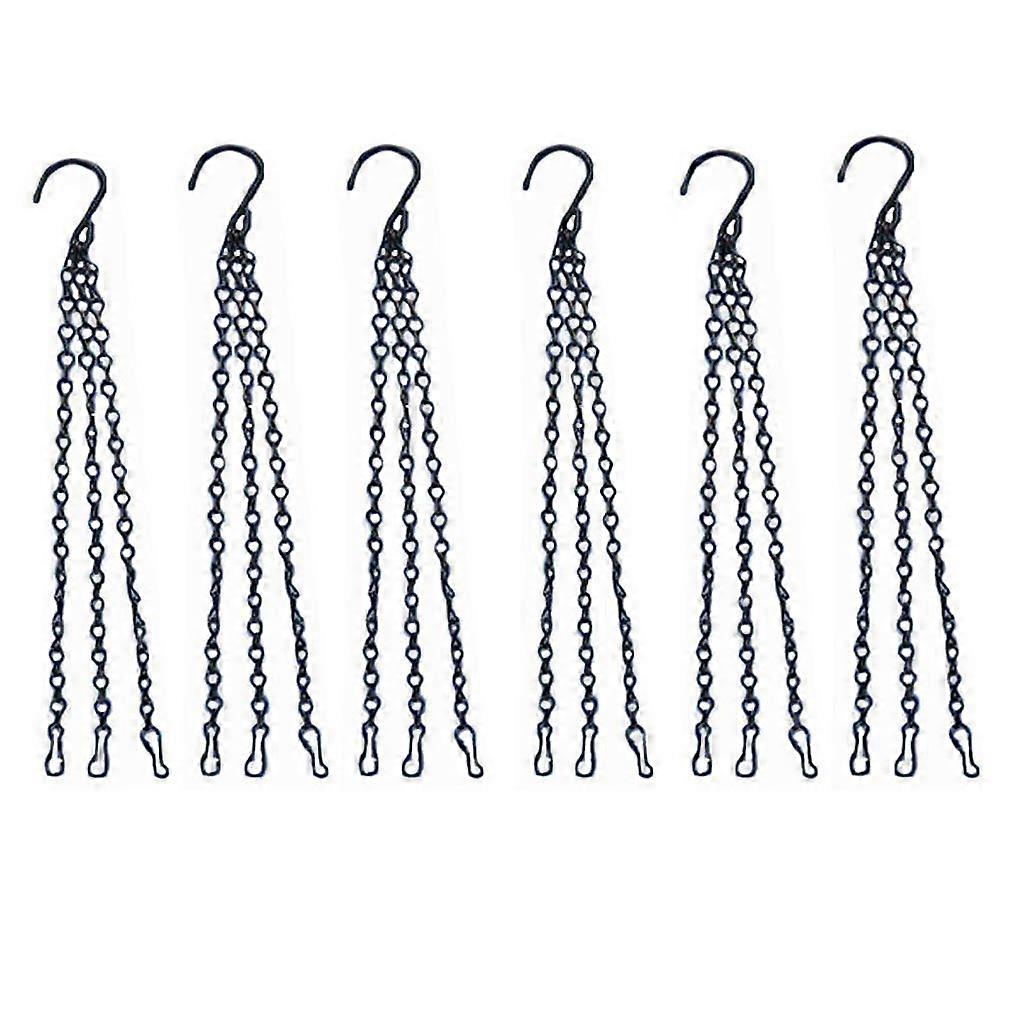 6 Pcs Hanging Chain Flower Pot Chain Hanger,Basket Replacement Chain,19.7In Garden Hanger Iron Sling Chain