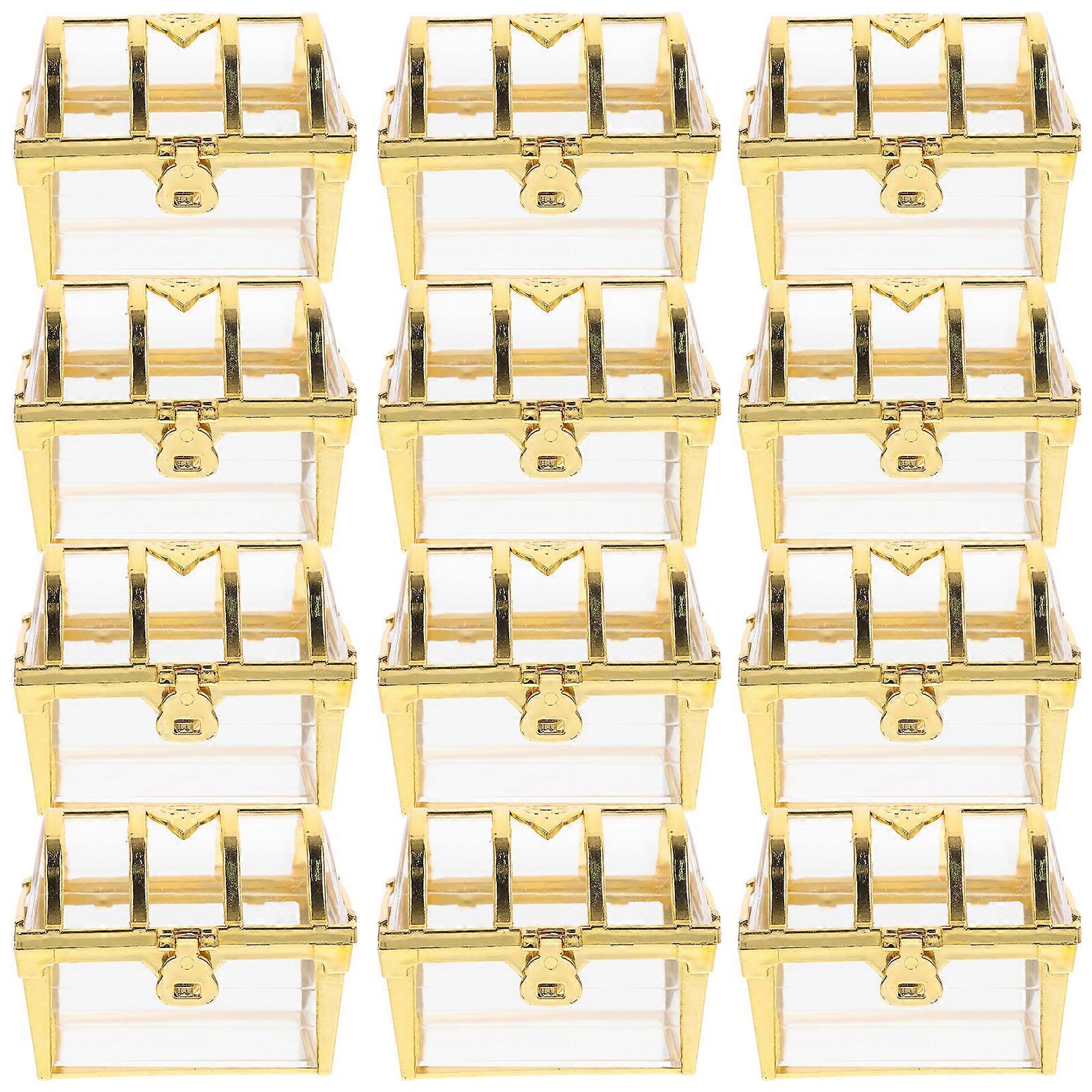12pcs Wedding Candy Box Small Treasure Chest Chocolates Sweets Packaging Box