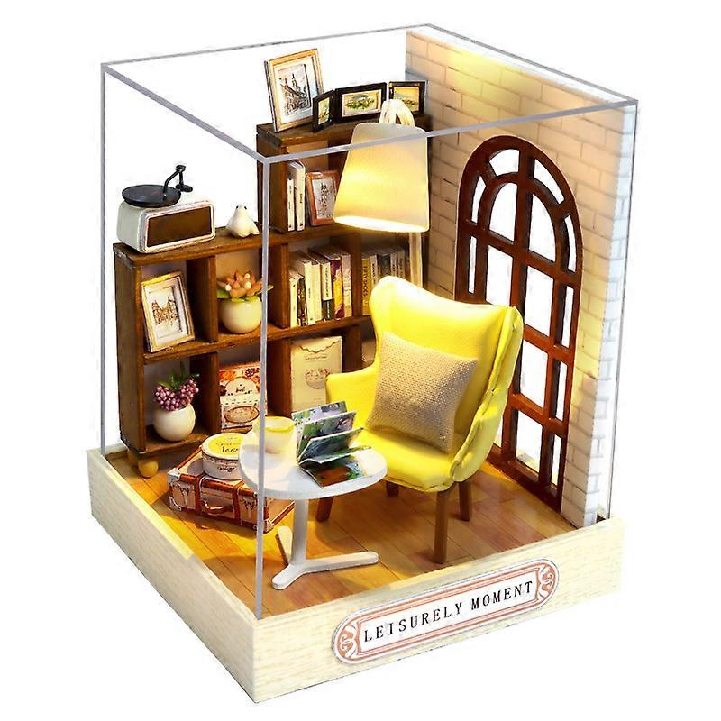 3D دمية بيت الأثاث DIY موضوع الحنين إلى الماضي مصغرة DIY منزل غرفة مربع المسرح اللعب