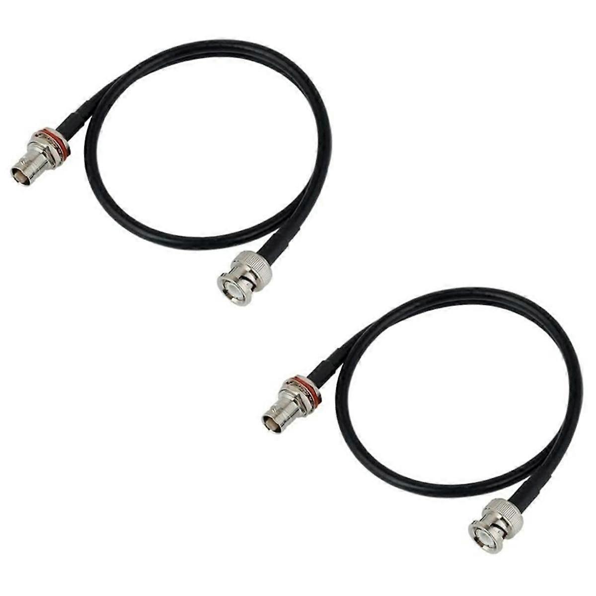 Wireless Microphone Antenna Extension Cable 2ft with BNC Connector, 2-Pack for Rack Mount Systems