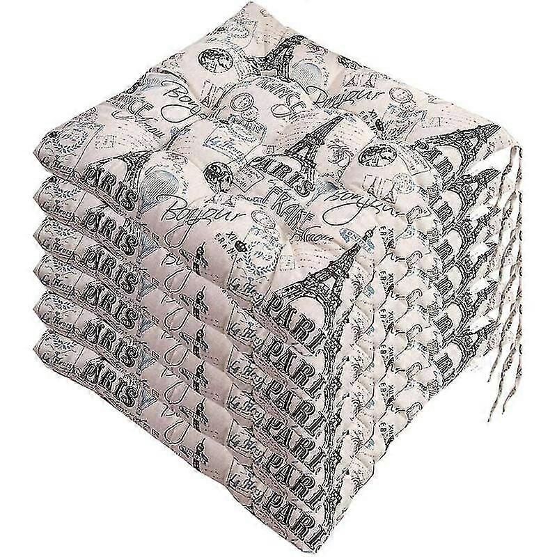 Set di 6 imbottiture per sedie 40x40, cuscino decorativo Cuscino cuscino per sedia Cuscini da giardino, poliestere (D)