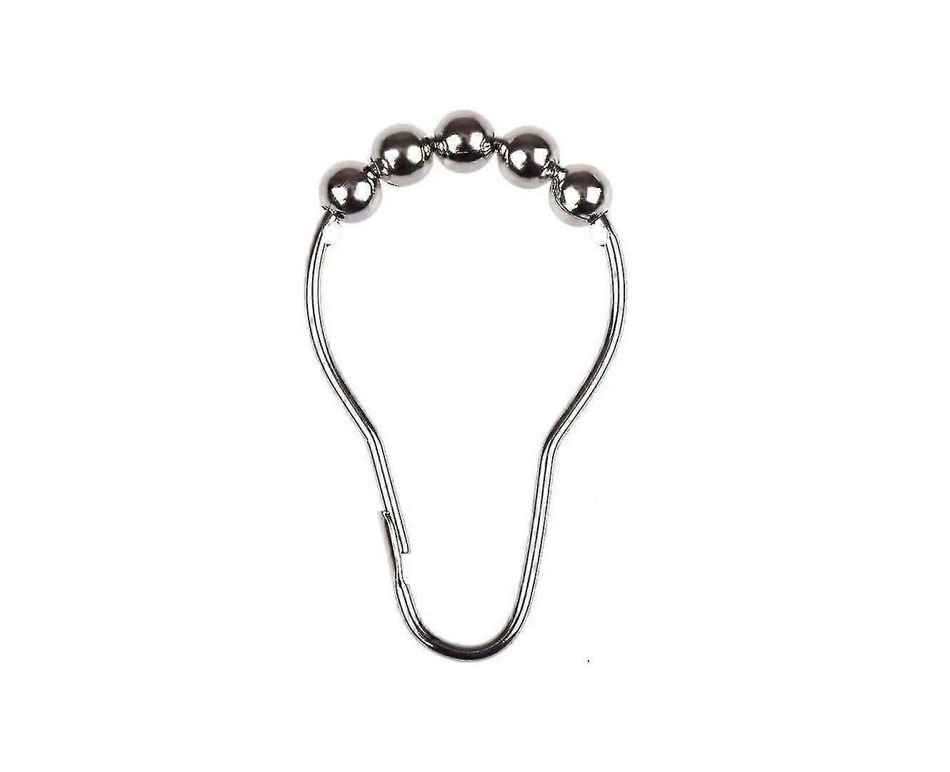 40 טבעות וילון ארוזות, רולר טבעת וילון מקלחת מנירוסטה מפלדת אל-חלד עם כדור רולר מלוטש ממתכת עמיד בפני חלודה עבור מוט וילון אמבטיה