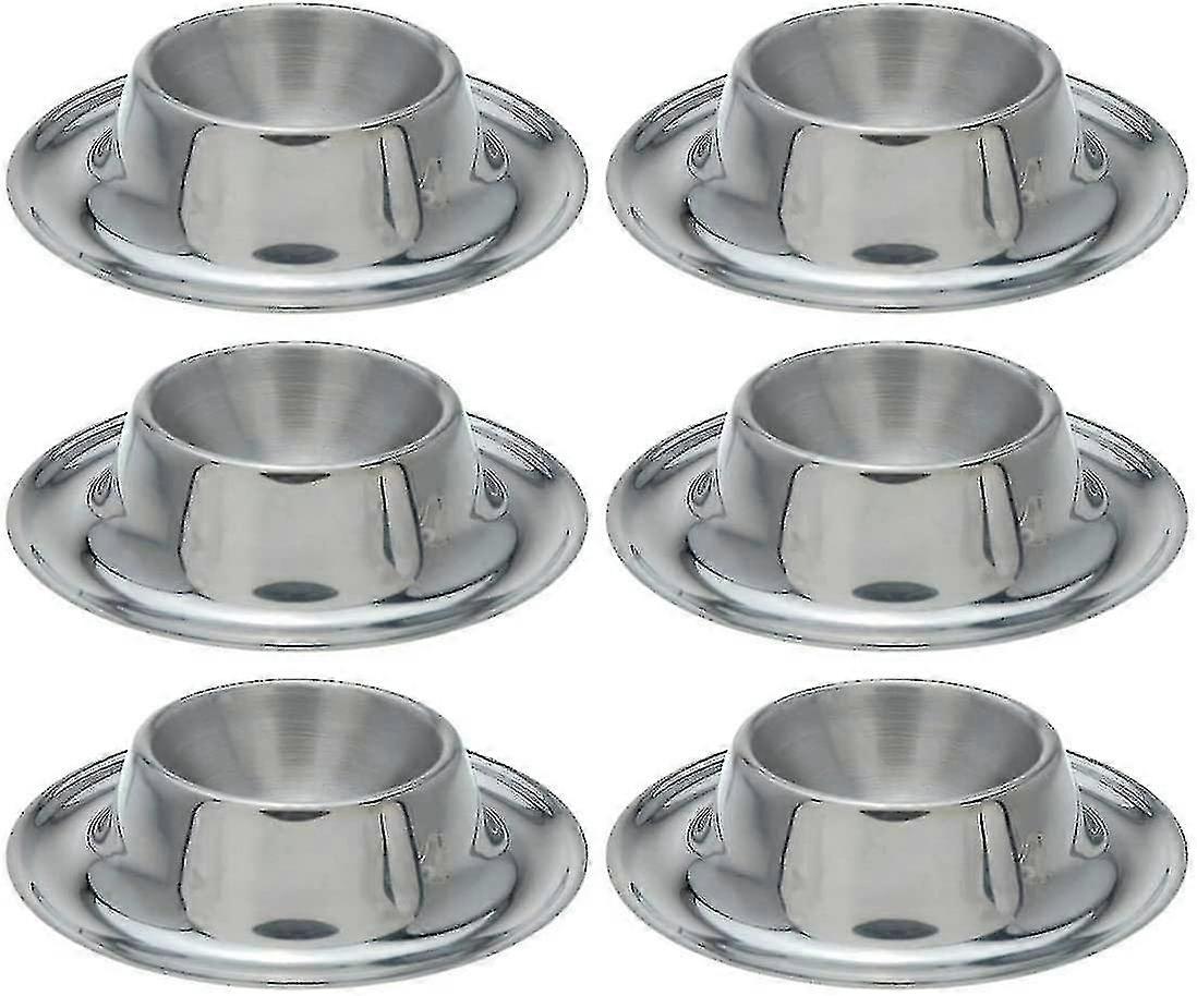 6 Pieces Stainless Steel Egg Cup Set, Stackable, Rustproof, Polished, Suitable