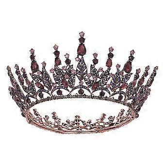 Königinnenkrone für Frauen, Strass Hochzeitskrone, schwarzes Diadem Kostüm Partyzubehör für den Brithday Prom (lila)