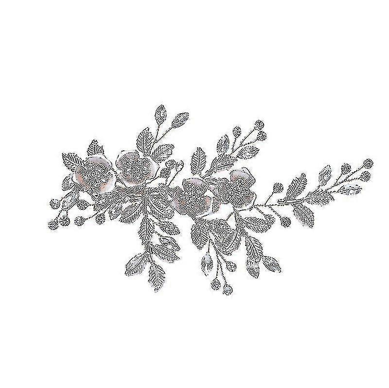 ブライダルヘアアクセサリー合金頭飾りインサート手作りコームパールヘアコームラインストーンディスクウェディングドレスヘアアクセサリー(ローズゴールド)