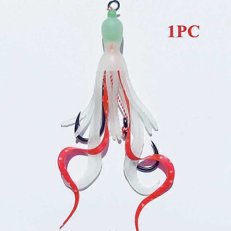 1PC Soft Silicon Squid Fusta Lure Slow Jigging Assist Hook Luminos Trolling Bait apă sărată Accesorii de pescuit de mare