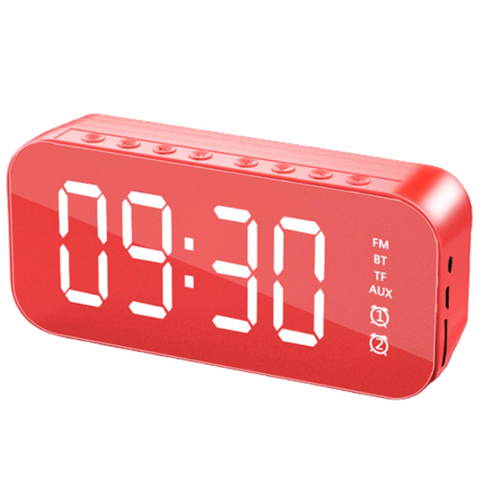 Multifunctional Stereo Bluetooth Compatible Speaker With Alarm Clock Time Display Fm Radio For Home Office