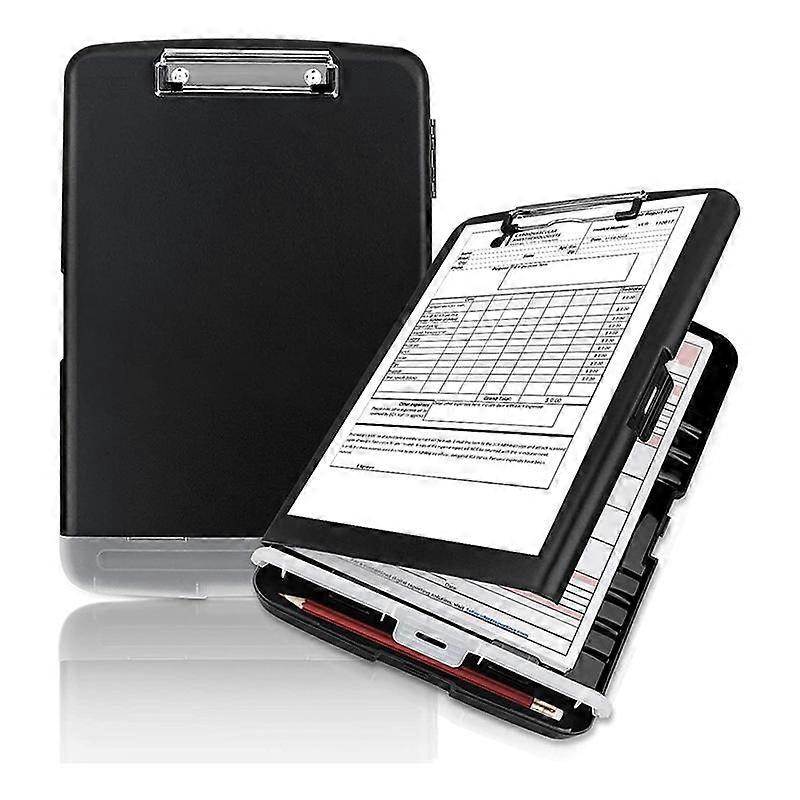 Clipboard with Storage, Clipboard Black Clip Board, Nursing Clipboard Clip Boards 8.5X11 with Stora