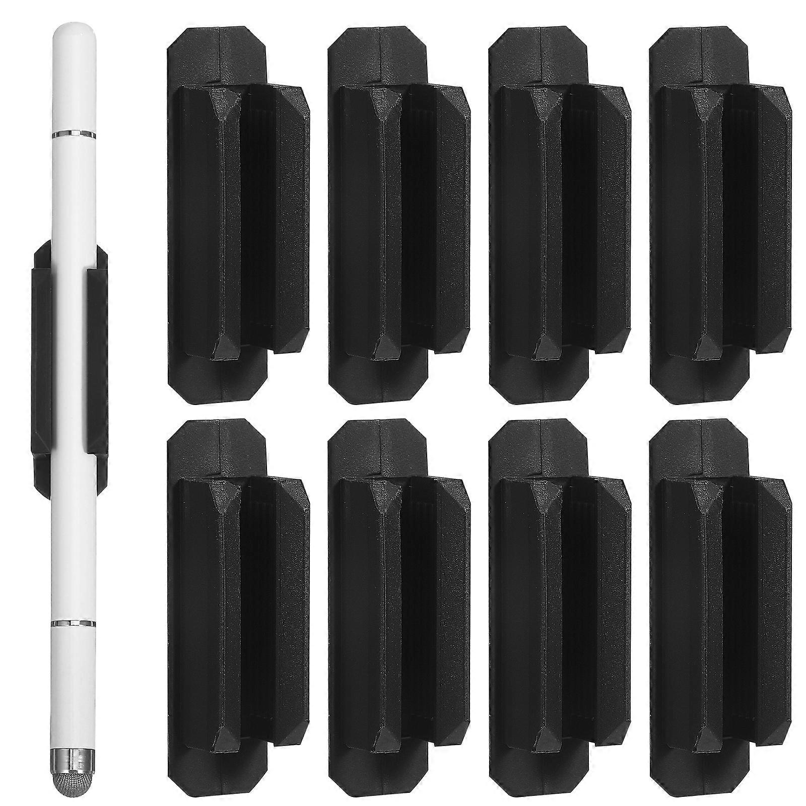 8 Pcs Pen Holders Adhesive Pen Holder Silicone Pencil Holders Marker Holders For Desk Wall Clipboard Notebook