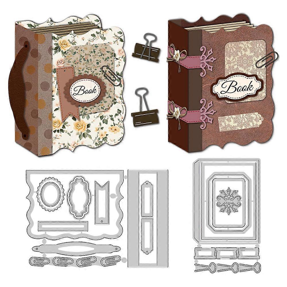 Book Carbon Steel Cutting Dies Stencils for DIY Scrapbooking Photo Album Decorative Embossing Paper Card 74~154x106~125x0.8mm 2pcs/set