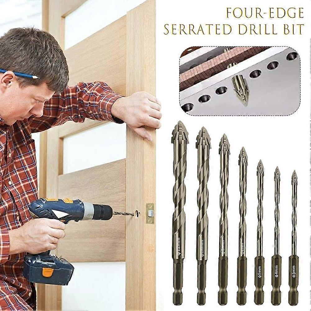 New Four-Flute Sawtooth Eccentric Drill Bit, Four-Edged Serrated Eccentric Drill