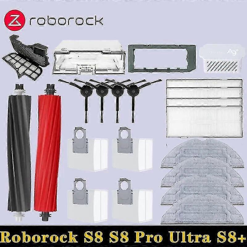 Roborock S8 S8 Pro Ultra S8+ Ρομπότ Ανταλλακτικά κενού Κύριες πλευρικές βούρτσες Πανιά σφουγγαρίστρας Φίλτρα Hepa Σακούλες σκόνης Αξεσουάρ Μπόρις