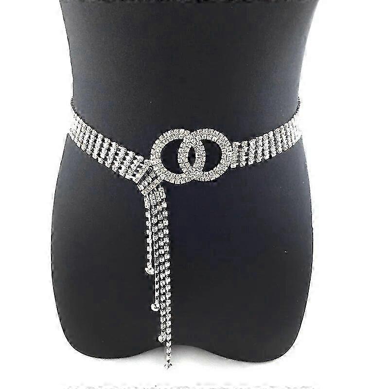 Damesmode luxe strass riem Crystal strass taille ketting Gouden en zilveren bruid bruiloft