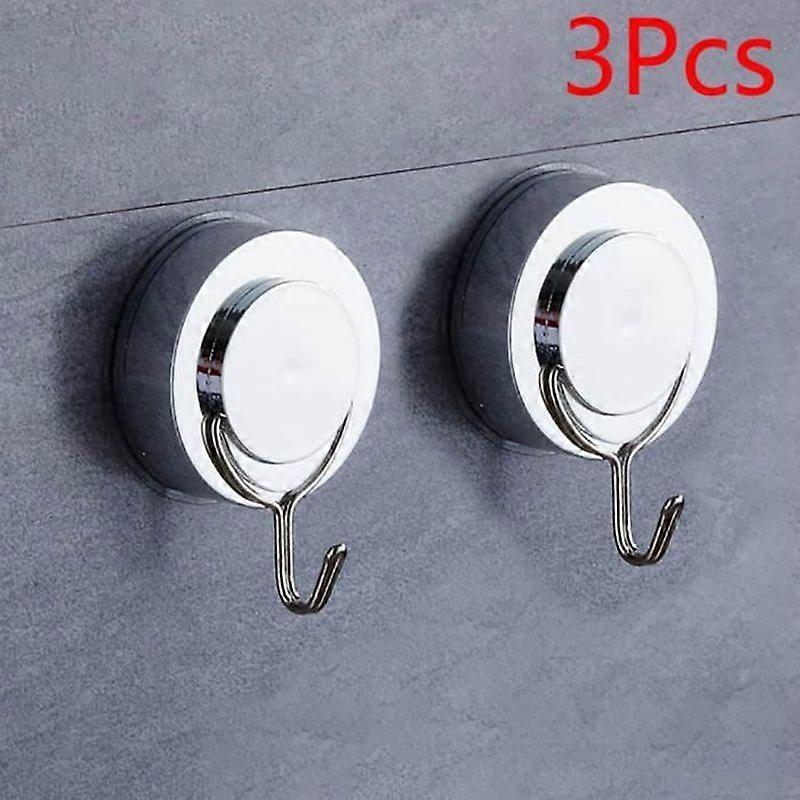 Powerful Suction Cup Hooks for Bathroom Kitchen Removable Hooks - 3 Pcs