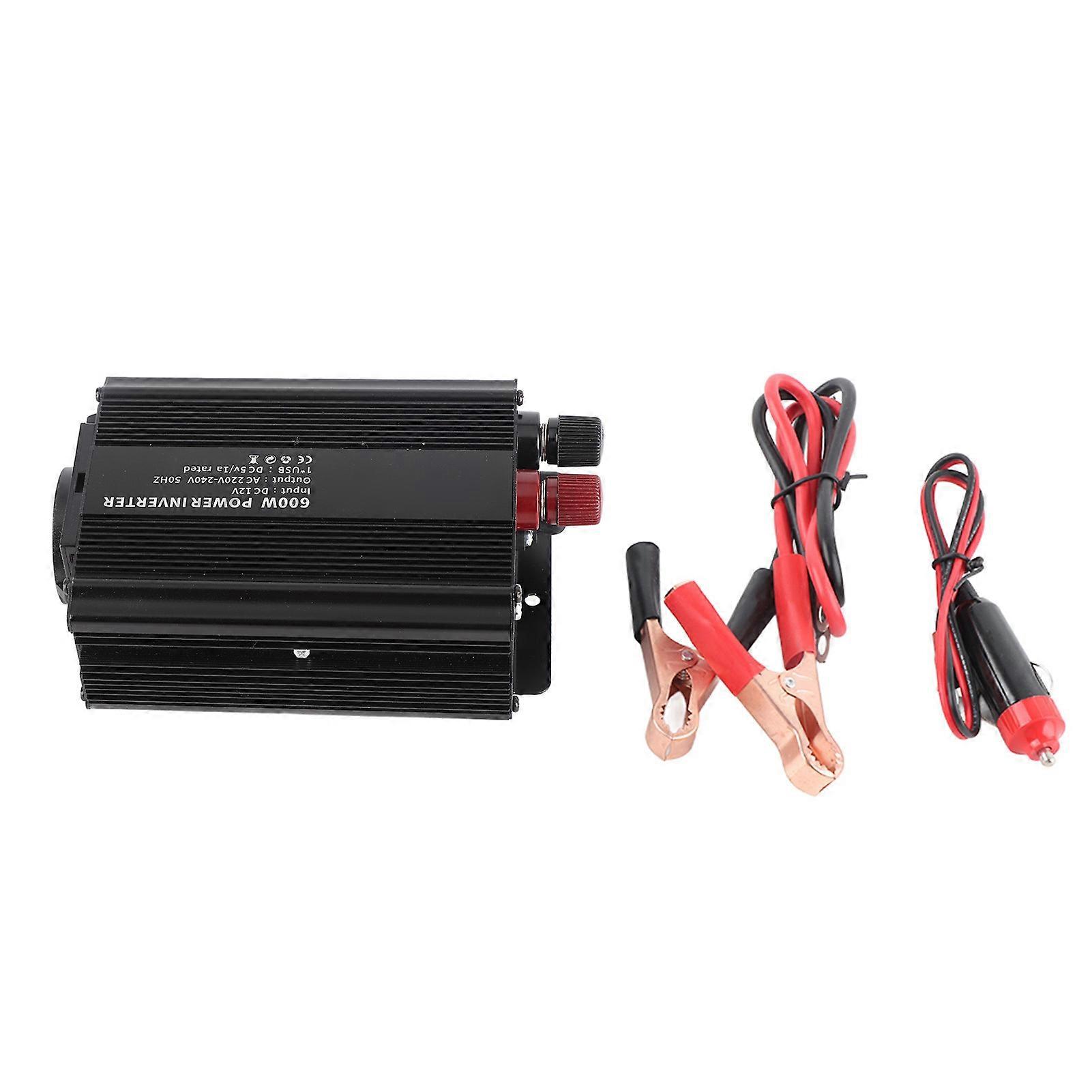 Onduleur sinusoïdal de correction 12 V, convertisseur de puissance 600 W avec panneau solaire